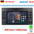 7” Für Mercedes Benz W639 W906 W169 Sprinter Viano Vito Carplay Autoradio GPS BT