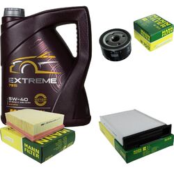 MANNOL 5L Extreme 5W-40 Motor-Öl+MANN-FILTER für Renault Megane II BM0/1_1.6 