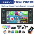 DAB+ 64G Autoradio Android 13 Carplay Navi Für Ford Focus Fiesta C S Max Transit