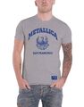 Metallica T-Shirt College Crest Band Logo neu offiziell Herren grau