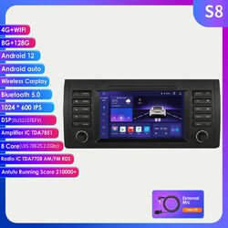 7'' Autoradio Für BMW E39 5er Android 12 GPS Nav 4G LTE BT FM RDS Carplay 8+128G