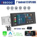 1 DIN Android 12 2+32G Carplay Autoradio GPS Navi RDS Bluetooth WIFI DAB+ Kamera