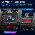 Für Audi A3 S3 8P 2003-2013 64G Android13 Carplay Autoradio GPS SAT NAV WiFi SWC