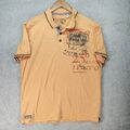 Camp David Poloshirt Herren Polohemd Gr. XL Orange Kurzarm Outdoor Baumwolle