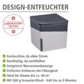 WENKO Raum Entfeuchter Cube 500 g Luft Box Auto Keller Bad Räume Granulat grau