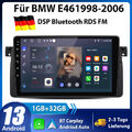 1+32G Für BMW 3er E46 1998-2006 Android 13 WIFI BT Carplay Autoradio GPS RDS DAB