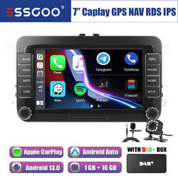 DAB+ Carplay Autoradio Android 13 RDS GPS Nav Mik Kamera Für VW GOLF 5 6 Polo 6R