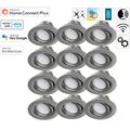 12x Hama WiFi LED Einbaustrahler 5W / 32W Nickel WLAN Einbauspot App-Steuerung