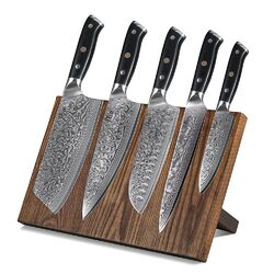 6x TURWHO Kochmesser Santoku Japanischer VG10 Damaststahl Küchenmesserblock Set