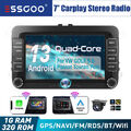 7" Autoradio Carplay Android 13 GPS SAT Nav Kam 32G Für VW GOLF 5 6 Touran Polo