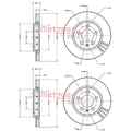 2X METZGER BREMSSCHEIBEN HINTEN 256,3mm INNENBELÜFTET PASSEND FÜR AUDI A3 TT