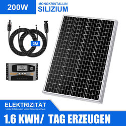 100W 120W 200W Solarmodul Solarpanel Kit Monokristallin Photovoltaik Wohnmobil