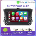 7" Apple Carplay Android 12 Autoradio GPS Navi Für 2 DIN VW Polo GOLF 5 6 Passat