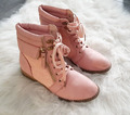 Boots Stiefel Sneaker Zara Stiefeletten Flache Schuhe Winterschuhe Rosa h&m