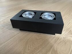 Lampe Deckenlampe Strahler Spots 2-flammig Schwarz Silber Inkl. LED-Leuchtmittel