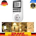 Zeitschaltuhr Digital Steckdose Wochenzeitschaltuhr 230V/3600W Timer Innen DE