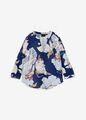 Charmante Bluse mit allover-Print Gr. 48 Blau Floral Damenbluse Shirt Tunika Neu