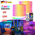 5-20m Neon LED Strip Streifen RGB Flex Schlauch diffus Lichtband Dimmbar APP DHL