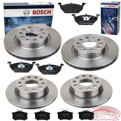 BOSCH Bremsen Set VORNE Ø288 HINTEN Ø253 Scheiben und Beläge VW Golf 5 Audi A3*