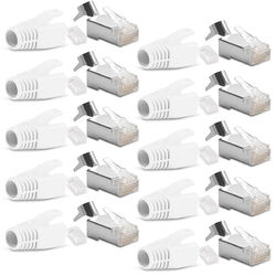 10x Netzwerkstecker CAT7 6A RJ45 LAN Netzwerk Crimp Stecker vergoldete Kontakte