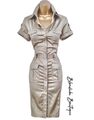 Karen Millen UK 12 SELTEN VINTAGE HELLKHAKI MILITÄR SAFARI TRENCH SHIRT KLEID