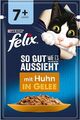 FELIX So gut wie es aussieht Senior Katzenfutter nass in Gelee, mit Huhn, 26er P