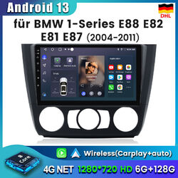 6+128GB 9"Android 13 Autoradio GPS Navi CarPlay Wifi DSP für BMW 1er E81 E82 E88