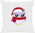 Kinder Kissen, Eule Owl Weihnachten Christmas Winter Schnee Tiere Tier Natur, Ku