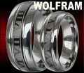 2 WOLFRAM RINGE 7mm gr. 58 und 9mm gr. 68 TRAURINGE EHERINGE PARTNERRINGE