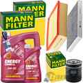 MANN INSPEKTIONSPAKET+6L MANNOL NRG 5W-30 ÖL passend für AUDI A4 B6 8E/H 2.4+3.0