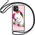 Hülle mit Band für Samsung A05 A16 A25 A54 A55 S24 FE Handy Kette Case KBX-536