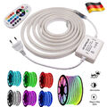 1-25m Neon LED Strip Streifen 220V 230V RGB Dimmbar Flex Schlauch diffus Band DE