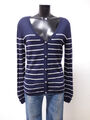 RENE LEZARD DAMEN STRICKJACKE GR 36 / BLAU GESTREIFT & MIT STRETCH  ( P 1025 )