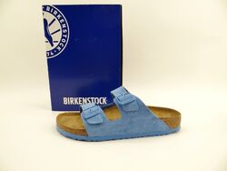 Birkenstock ARIZONA Blau Hauschuhe Sandalen Schmale Pantoletten Soft Leder Gr.45