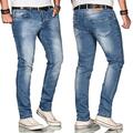 A. Salvarini Designer Herren Jeans Hose Regular Slim Fit Style Jeanshose Stretch