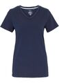 T-Shirt mit V-Ausschnitt,seamless Gr.40/42 Dunkelblau Damen Basic Shirt Top Neu*