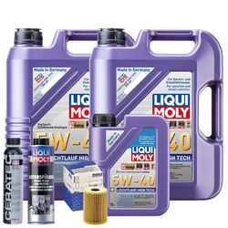 Motoröl 5W40 LIQUI MOLY High Tech 11L+MAHLE Ölfilter +Spülung +Cera Tec