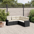 Gartenmöbel Sofa Garnitur Lounge Sitzgruppe 6-tlg. Schwarz Poly Rattan vidaXL