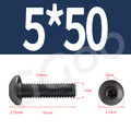 Linsenkopfschrauben ISK Edelstahl V2A A2 M2 M2,5 M3 M4 M5 M6 M8 ISO 7380 Schwarz