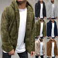 Herren Sweatjacke Winter Warm Fleece Kapuzenpullover Reißverschluss Coat Mantel