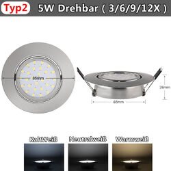 12x LED Einbaustrahler Dimmbar Einbauleuchten Flach Decken Einbau Spot Set 230V ✔kaltweiß✔Warmweiß✔Neutralweiß✔Bewegungsmelder✔Drehbar 