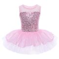 Ballettanzug Glitzer Ballettkleid Tutu Tütü Trikot Tanzkleid für Mädchen Kinder