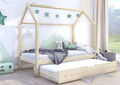 Hausbett mit Ausziehbett Kinderbett 2 Lattenroste Montessori Holzbett NALA BIS2