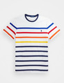 Polo Ralph Lauren CUSTOM SLIM FIT STRIPED CREWNECK T-SHIRT - T-Shirt print - whi