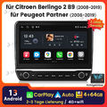 10.1" Android 13 Autoradio GPS CarPlay Für Citroen Berlingo B9 Peugeot Partner