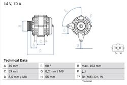 BOSCH Lichtmaschine Generator Lima 0 986 038 390 +40.50€ Pfand für FELICIA IBIZA