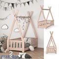 Kinderbett TIPI Indianer Bett Kinderhaus Holz Hausbett 70x140cm Natur VITALISPA 