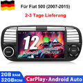 7"Android 12 Autoradio GPS Carplay Für Fiat 500 2007-2015 Navi WIFI BT DAB 2+32G