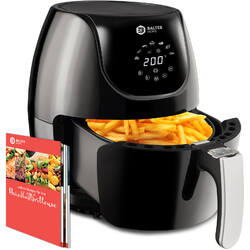 BALTER Heissluft Friteuse Heißluftfritteuse Fritteuse Heißluft XL-Touch 3,6L BW•Rezeptheft •Spülmaschinensicher •Markenqualität •1500W