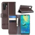 Wallet Case Echt Leder Innenfach Handy Tasche Hülle Bag Braun für Huawei P30 Pro